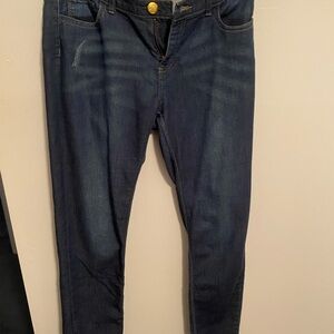 Juicy Couture Dark Blue Skinny Jeans, Distressed, Size 6, 5 pocket, EUC